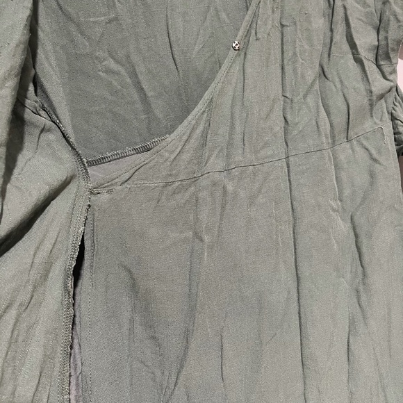 Olive green Wishlist Apparel Tie Front Short Sleeve Knit Dress, Size S - Picture 8 of 9